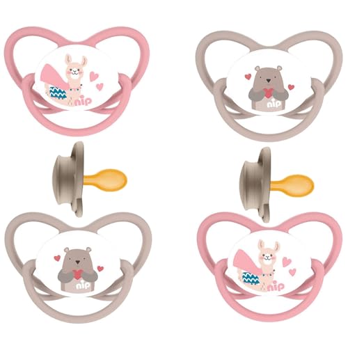 NIP Latex NaturLatex Schnuller mit Spruch 4 Stück Mädchen Gr.1 0-6 Monate...