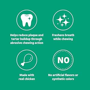 Amazon brand  wonder bound dog dental treats for small dogs 15 25 lbs real chicken flavor nubbed texture for plaque  tartar control freshens breath while chewing 60 count   cucciolini doodles