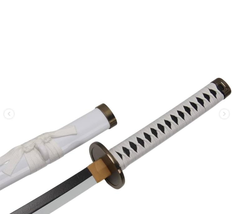Image of One Piece Zoro Wado Ichimonji Katana | Life-Size Bamboo Wood Anime Sword for Cosplay & Display | Lightweight Practice Samurai Sword for Kids, Teens & Collectors |
