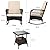 LEVELEVE 3 pcs Rocking Bistro Set Conversation Chairs PE Wicker Outdoor Rocking Chairs & Glass Table,for Porch Lawn Garden Backyard Deck(Rocking Set,Khaki)