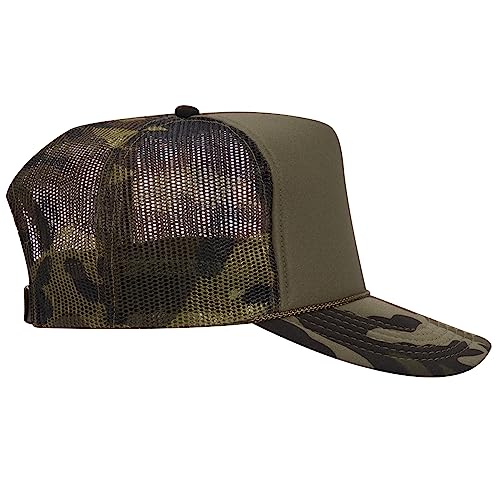 Image of OTTO Polyester Foam Front 5 Panel High Crown Mesh Back Trucker Hats in 97, Bulk, Wholesale