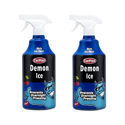 CarPlan Demon Ice 1L 2 Pack - 2 in 1 Pre-Icer & De-Icer - Prevents Overnight Freezing Melts Ice Fast