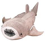 Wal Kuscheltier Orca, Wal Hai Plüschtier, Riesiges Blauwal Stofftier Plüschkissen, Schwertwal‌ Plüschtier, Weiches Hai Meerestiere Plüsch Spielzeug Puppe Geschenk für Mädchen Jungen (75cm,Grau)