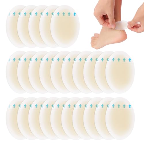 Blister Bandages, Blister Pads Gel Blister Cushions, Waterproof Hydrocolloid Seal, Heel Protectors for Blisters Seal Adhesive Blister Pads Blister Gel Guard for Foot, Toe, Heel (25pcs)