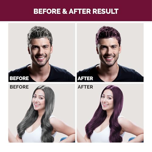 Image of Burgundy 20 Minutes Gel Hair Color, Fruitberries Extracted - 100% Grey Coverage, No Skin Stain- 500ML Developer and 500ML Colorant, Pack of 1
