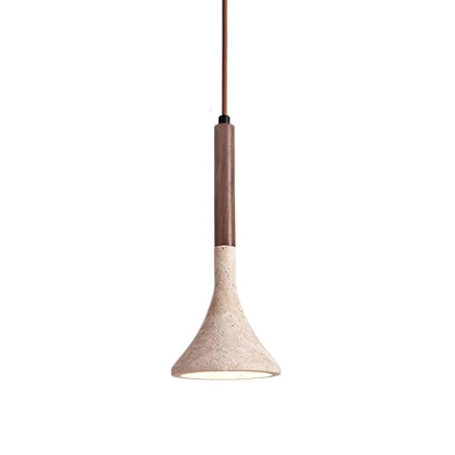 Lampada a sospensione in pietra di travertino 11,8 pollici Lampadario a Materiale naturale Decorazioni for la casa Illuminazione e decorazioni artistiche in legno(Walnut colour)