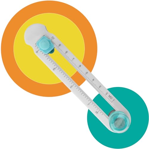 Tissting Cortador Circular Cortadorde 2-20cm Plástico Cortador de Papel Circular Ajustable Cuchillode Corte Circular para Papelde Impresión, Papel Laminado, Papel Kraft, Papel Especial