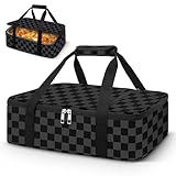 Coobiiya Insulated Casserole Carrier,Lasagna Lugger Tote Keeps Food Hot or Cold,Thermal Lunch Bag Warmer & Cooler Carrier Bag,Portable Tote Bag Fits 9' x 13' Baking Dish for Picnic and Cookout