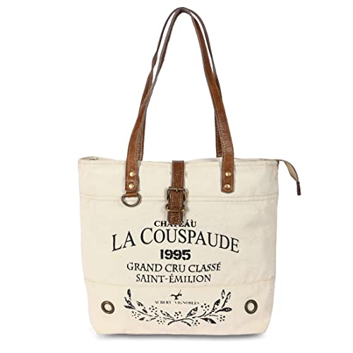 Bolso de lona grande tipo tote para mujer miniatura 1