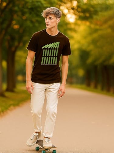 Image of Nobero Men's Regular Graphic Printed T-Shirt for Men | Soft Cotton | Classic Fit | Printed Casual Tshirt for Men