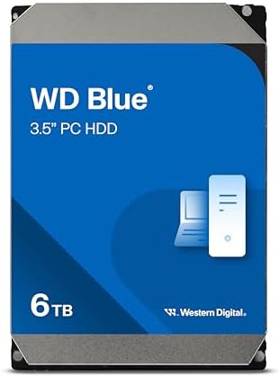 Western Digital WD Blue WD60EZAX-AJP Internal Hard Drive 6TB, SMR, 3.5-Inch SATA, 5400 rpm, 256 MB Cache, Environmentally-Friendly Packaging