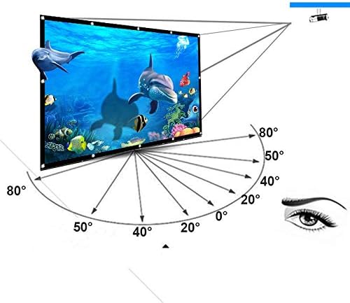 Vista 3 de Projector Screen, Thicken Projector Screen 100120133 Inch 169 Foldable Portable White Cloth Material for 4K Full HD Home Theater (Size 133 inch)