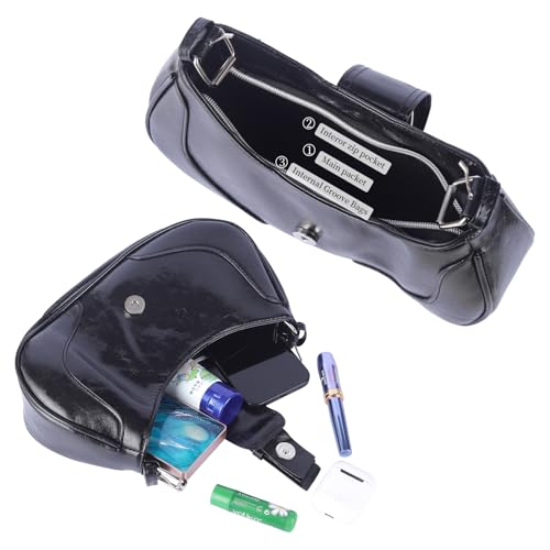 Image of Y2k Purse Shoulder Bags,Hobo Clutch Purses Bags,Phone Wallet Purse,Large Capacity Commuter Crossbody Bag for Women (Black)