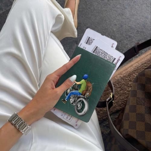 Image of The Messy Corner Unisex Vegan Leather Passport Cover | Classy & Stylish Printed Travel Case | (Forest Green, Roadrush)