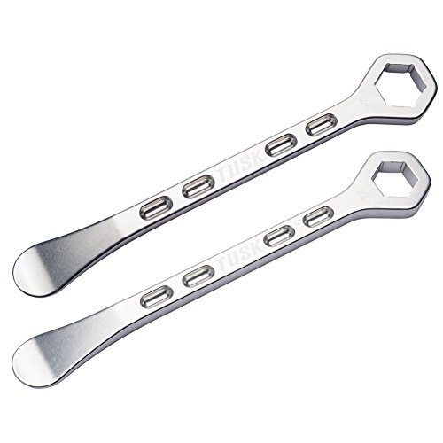 Image of Tusk Aluminum Tire Iron Kit - 22mm and 24mm Axle Wrench Set for Motorcycle and ATV Wheel Maintenance