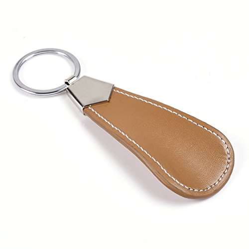 wildlead Chausse-pied avec porte-clés, porte-clés de chaussure, chaussure de acier inoxydable corne voyages cornes avec porte-clés porte-clés Marron