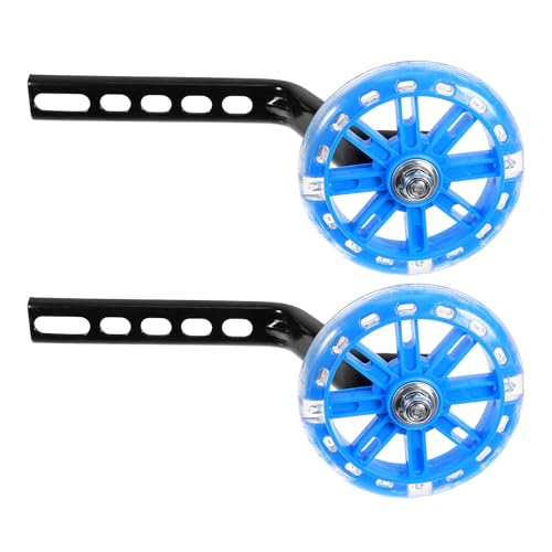 Ruedas de Entrenamiento para Bicicleta Toyvian, 1 Par, Estabilizadores Azules con Luces Intermitentes y Soportes Ajustables para Mayor Estabilidad y Seguridad