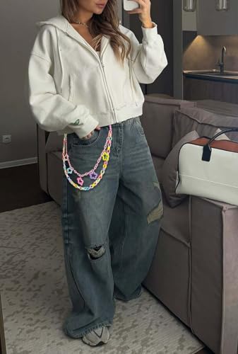 Eyraevor Rainbow Trousers Chain Hip Hop Rock Stars Pants Chain Colorful Acrylic Gothic Jean Pant Chain for Women Men Wallet Key Chain, Medium3