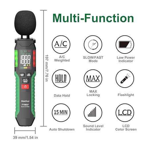 Mastfuyi FY8837 Decibel Meter, Sound Level Meter 30-130 Db thumb #6