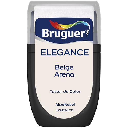 Bruguer ELEGANCE Pintura Monocapa ExtraMate, Paredes y Techos, Interior, Exterior protegido, Alta Durabilidad, UltraLavable, Resistente al Desgaste y Manchas Beige Arena 30 ml