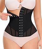 Nebility Waist Trainer for Women Corset Shapewear - Mesh Faja Body Shaper Waist Cincher Tummy Control Girdle Daily Wear Black