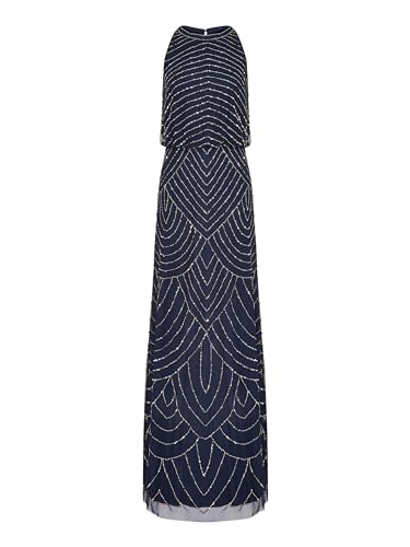 Image of Adrianna Papell Womens Halter Blouson Beaded Gown