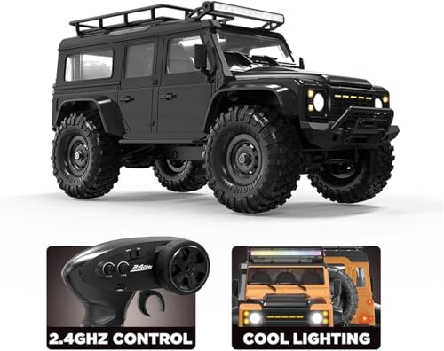 Image of RC Off Road Car 1:16 Scale All Terrain Remote Control Car, 4X4 High Speed 15 Km /h RC Truck 1 Rechargeable Batteries Waterproof Monster RC Crawlers with LED Light for Kids Boys and Adults