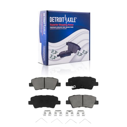 Image of Detroit Axle - Front Brake Kit for 2017-2020 Hyundai Elantra 1.4L 2.0L | Drilled & Slotted Disc Brake Rotors 2018 2019 Replacement Ceramic Brake Pads