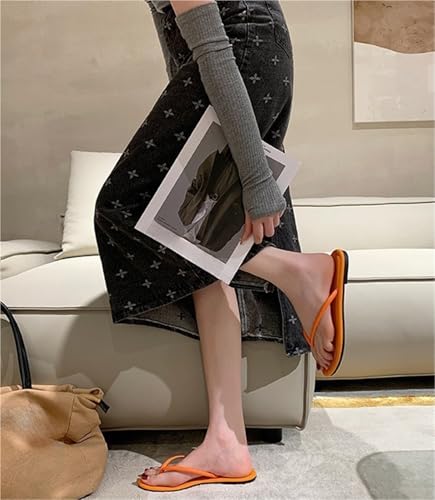 Women's Flip Flops Thong Sandals Flat Slip-On Open Toe Summer Beach Flip Flops With Slim T-Strap For Ndoor Outdoor Daily3