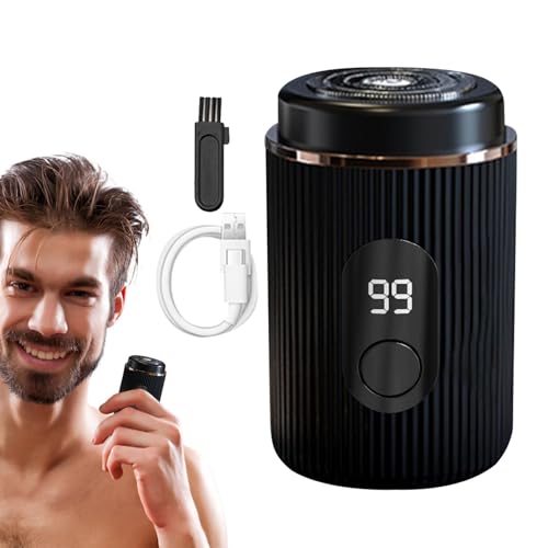 Máquinas de afeitar recargables para viajes,Afeitadoras eléctricas portátiles - Afeitadoras eléctricas con recortadora de barba portátil LED | Afeitadoras faciales lavables compactas inalámbricas