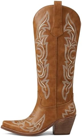 Mattiventon Cowboy Boots for Women Westen Cowgirl Boots Knee High...