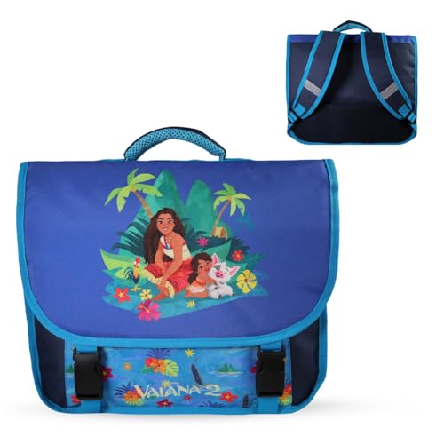 Bagtrotter - Cartable 38 cm - Vaiana Bleu Marine - Primaire - Dos et bretelles rembourrés - Fond renforcé - Licence Officielle Disney