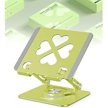 Tablet Stand for iPad,360 Rotating Desktop Holder - Aluminum Adjustable & Foldable Desk Holder for iPad Pro 12.9/11,Air 10.9,Samsung Tab S9,Portable Home/Office,Gift for Adults,Teens Green