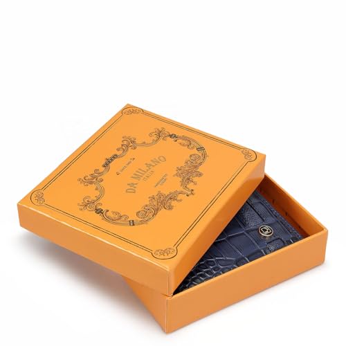 Image of Da Milano Leather RFID Wallet for Men with Multicard Slot - Blue (10287OL)