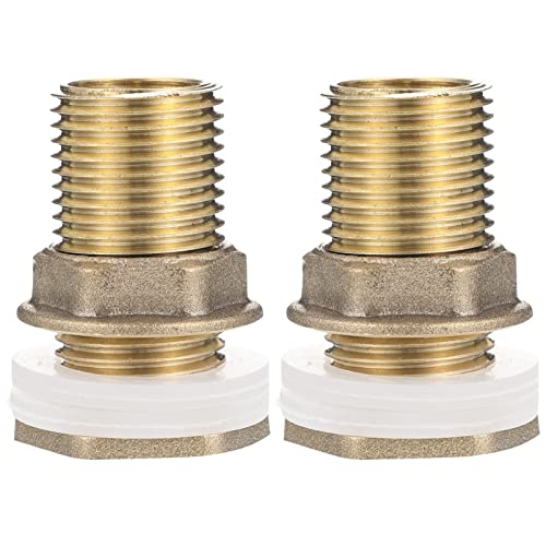 HOMOCONO 2pcs Brass Bulkhead Connector Hose Connector Clapperboard Accessories for 3/8 Bulkhead Fitting Bulkhead Coupler Bulkhead Fitting 3/8 Right Angle Hose An Fittings Silicone Golden