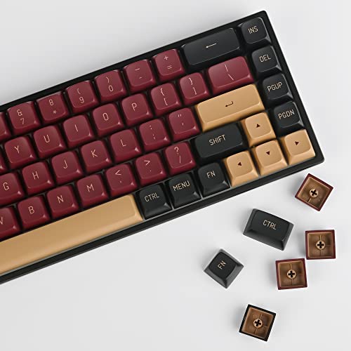 Image of Fogruaden PBT Red Samurai Keycaps, 160 Keycap Set Double Shot Keycaps, CSA Profile, Custom Keycap for Mechanical Keyboard