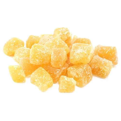 Organic Diced Ginger, USDA Certified, Non-GMO, Kosher, Dehydrated Ginger Pieces, No Additives, Perfect for Cooking, Baking & Tea, All Natural, Ideal for Recipes, Smoothies & Infusions in Resealable Bag 8 oz