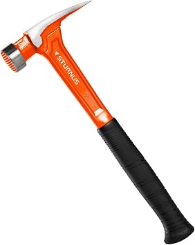 Sturnus Orange 13oz Velocity Rip Claw Hammer 13oz, Lightweight Aluminum & Ergonomic, Pro-Grade with Anti-Vibration Grip Milled Face, Short Handle