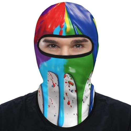 Balaclava con estampado de salpicaduras de pintura para hombre y mujer, máscara facial protectora contra el sol, transpirable, cubre toda la cabeza para senderismo, ciclismo, correr y conducir