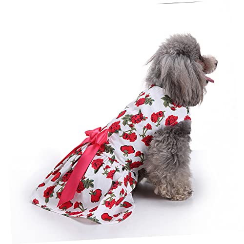 Sosoport lindas roupas de animais de estimação de flores saias de meninas vestido de cachorro de de