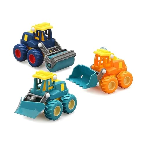 kidsferry Set of 3 Push & Go Construction Vehicles Toy | Unbreakable Friction Powered Car Set Gifts for Baby Toddlers Kids 1+ Years Old (Multicolor)