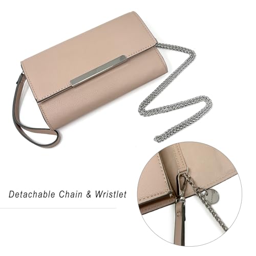 Image of AFKOMST Clutch Purses for Women Small Convertible Wristlet and Evening Bag | Vegan Leather, Fits 6.7-inch Phone /Passport, Versatile for Formal Events /Prom /Wedding /Cocktail /Night Out /Daily Use