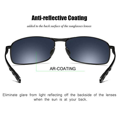 ZHILE Rectangular Polarized Sunglasses Anti Reflective Coating Lens Spring Hinge UV400 (Brown, Amber with AR COATING)3