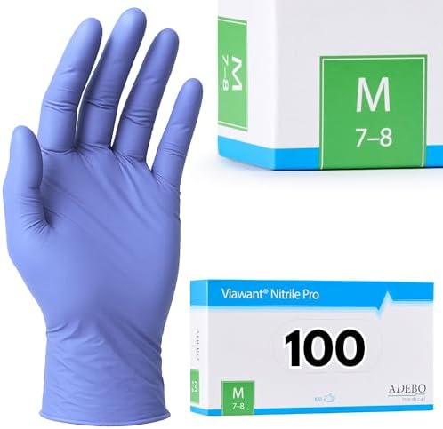 Einweghandschuhe 100 Stück | M | Nitrilhandschuhe Blau | Puderfreie, latexfreie Einmalhandschuhe | Reißfest & feinfühlig | EN 455 & EN 374 | Gr. XS, S, M, L, XL, XXL