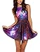 Voglee Fashion Galaxy Purple Skater Dress