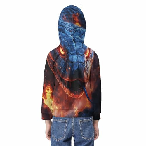 Sweat à capuche serpent 3D : le pull-over résistant pour ado de 11 à 13 ans