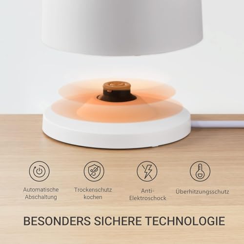 Midea Edelstahl Wasserkocher mit Temperatureinstellung und 1,5 Liter Fassungsvermögen