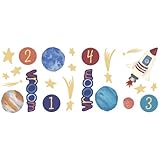 Blue Mountain Wallcoverings GAPP1783 Just for Kids Outer Space Self-Stick Appliqué