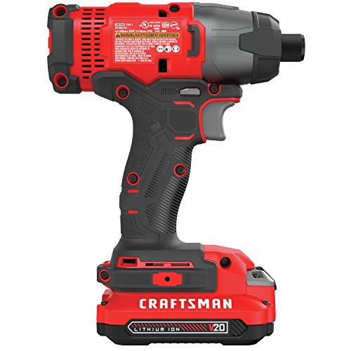 CRAFTSMAN V20 Impact Driver Kit, Cordless, 1/4-Inch (CMCF800C2)