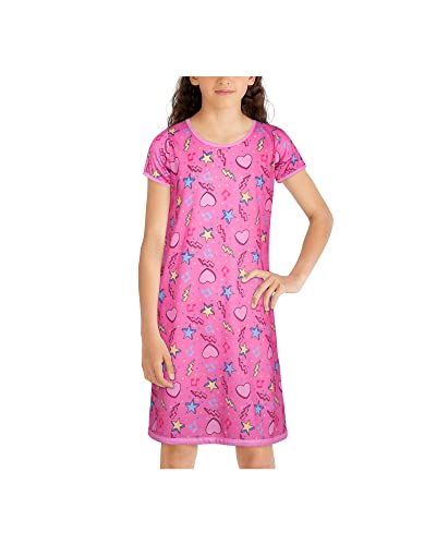Sleep & Co Girls' Pajamas - 3 Piece Short Sleeve Sleep Shirt Nightgown (Big Girl), Size 14/16, Ombre Dream Team #TOP5